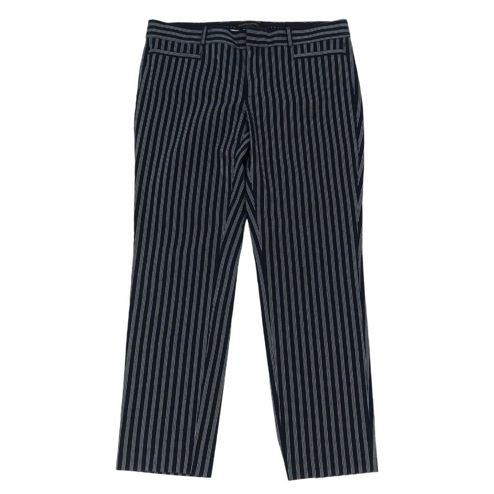 Banana Republic Navy and Light Gray Striped Cropped Pants